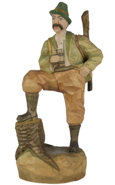 Forester, carved, 16 cm by Schnitzkunst aus dem Erzgebirge