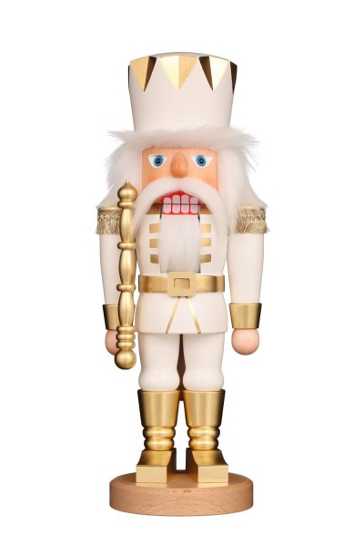 Nutcracker King white-gold, 42 cm by Christian Ulbricht