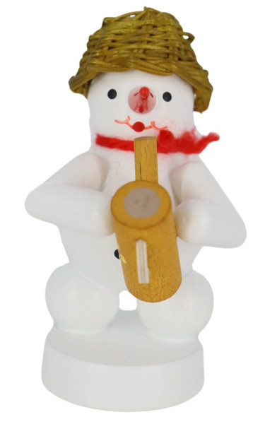 Snowman musician with watering can, colored, 8 cm by Ralf Zenker_1