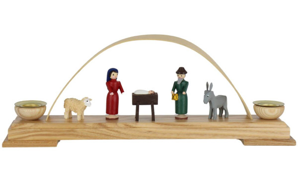 Candle arch with nativity scene, colored, 27 cm by Knuth Neuber_1