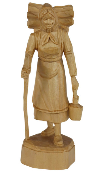 Forest woman, nature, 20 cm, carved by Schnitzkunst aus dem Erzgebirge