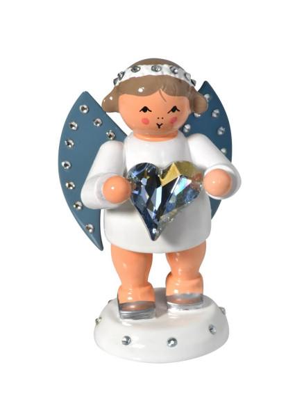 Christmas Angel Messenger of Friendship with Swarovski Heart, 6 cm by KWO